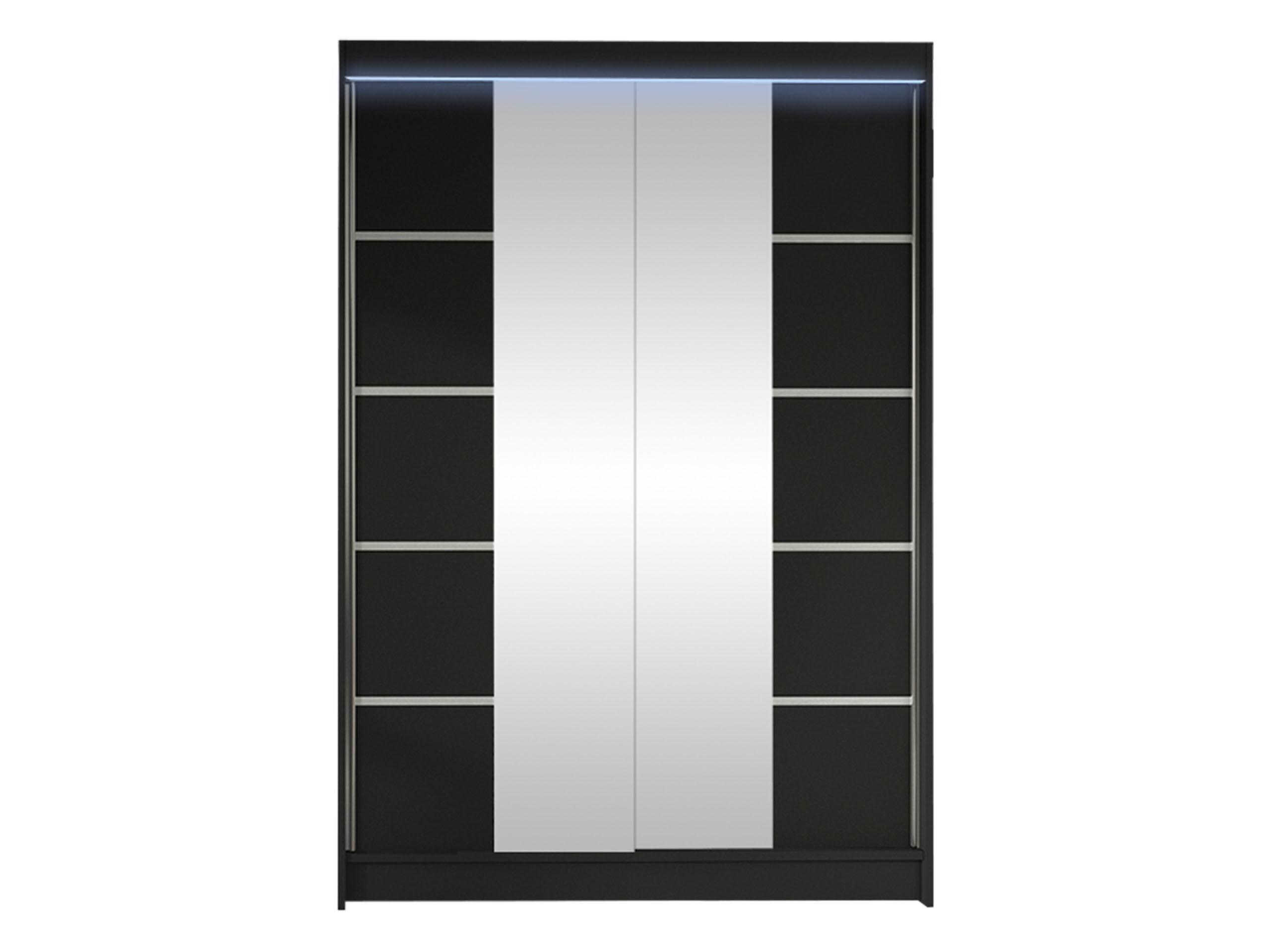 SCHWEBETÜRENSCHRANK Lino V mit RGB LED Beleuchtung - Schwarz, Holzwerkstoff/Metall (120/200/58cm) - MIRJAN24