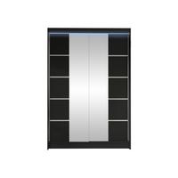 SCHWEBETÜRENSCHRANK Lino V mit RGB LED Beleuchtung - Schwarz, Holzwerkstoff/Metall (120/200/58cm) - MIRJAN24