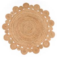 JUTETEPPICH handgewebt wendbar, im Boho-Stil, Natur, Ø 80 cm - Beige, Textil (80/80cm) - KADIMA DESIGN