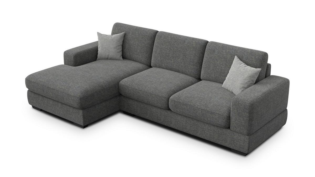 ECKSOFA OTTO 4-Sitzer, anthracit - Schwarz/Grau, Holz/Textil (279/159cm) - Wozimo