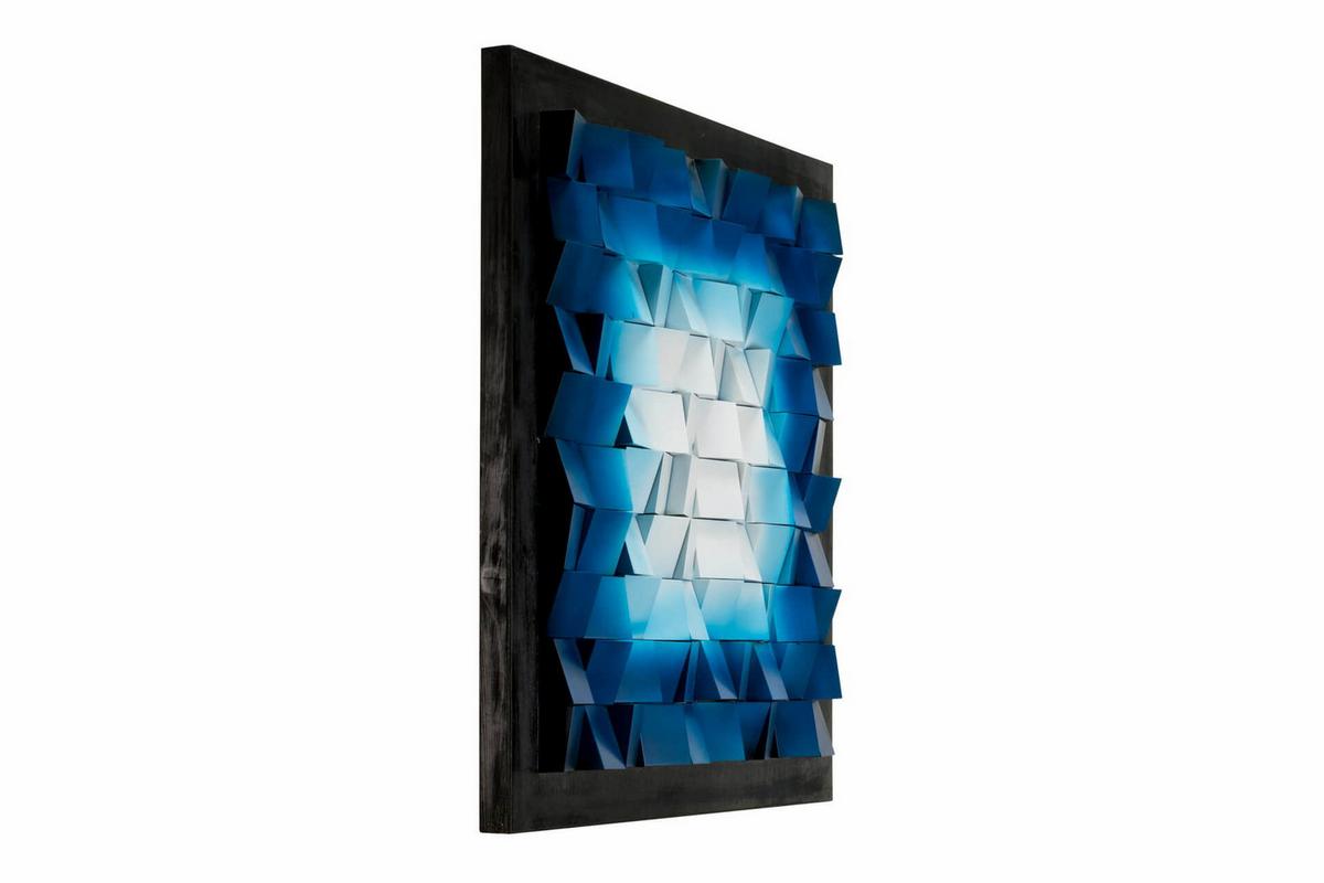 WANDBILD Blau 75/75 cm - Blau/Weiß, Holz/Kunststoff (6.8/75cm) - KUNSTLOFT