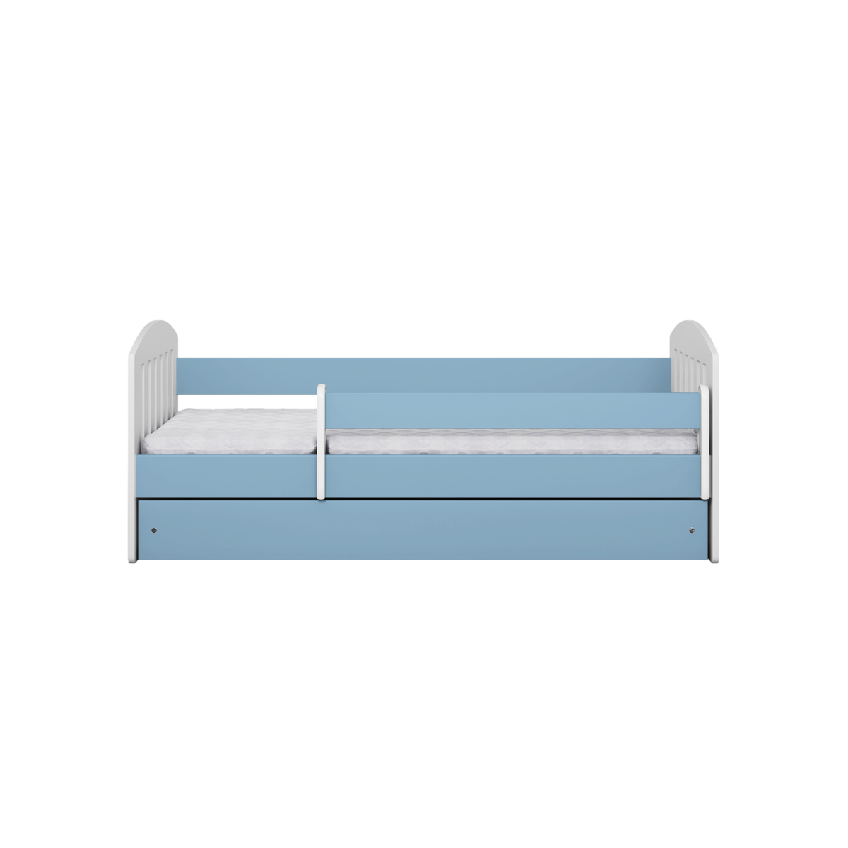 KINDERBETT CLASSIC mit Schublade und Matratze Blau 90/65/184 - Blau, Holzwerkstoff (80/180cm) - RAUMHIRSCH FURNITURE