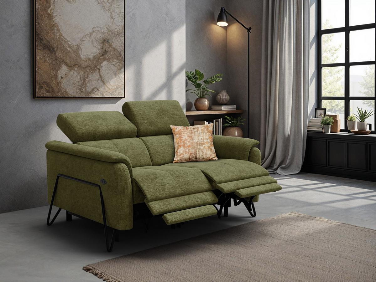 RELAXSOFA RODEN 2-Sitzer, olive - Olivgrün, Holz/Textil (152/82/103cm) - Wozimo