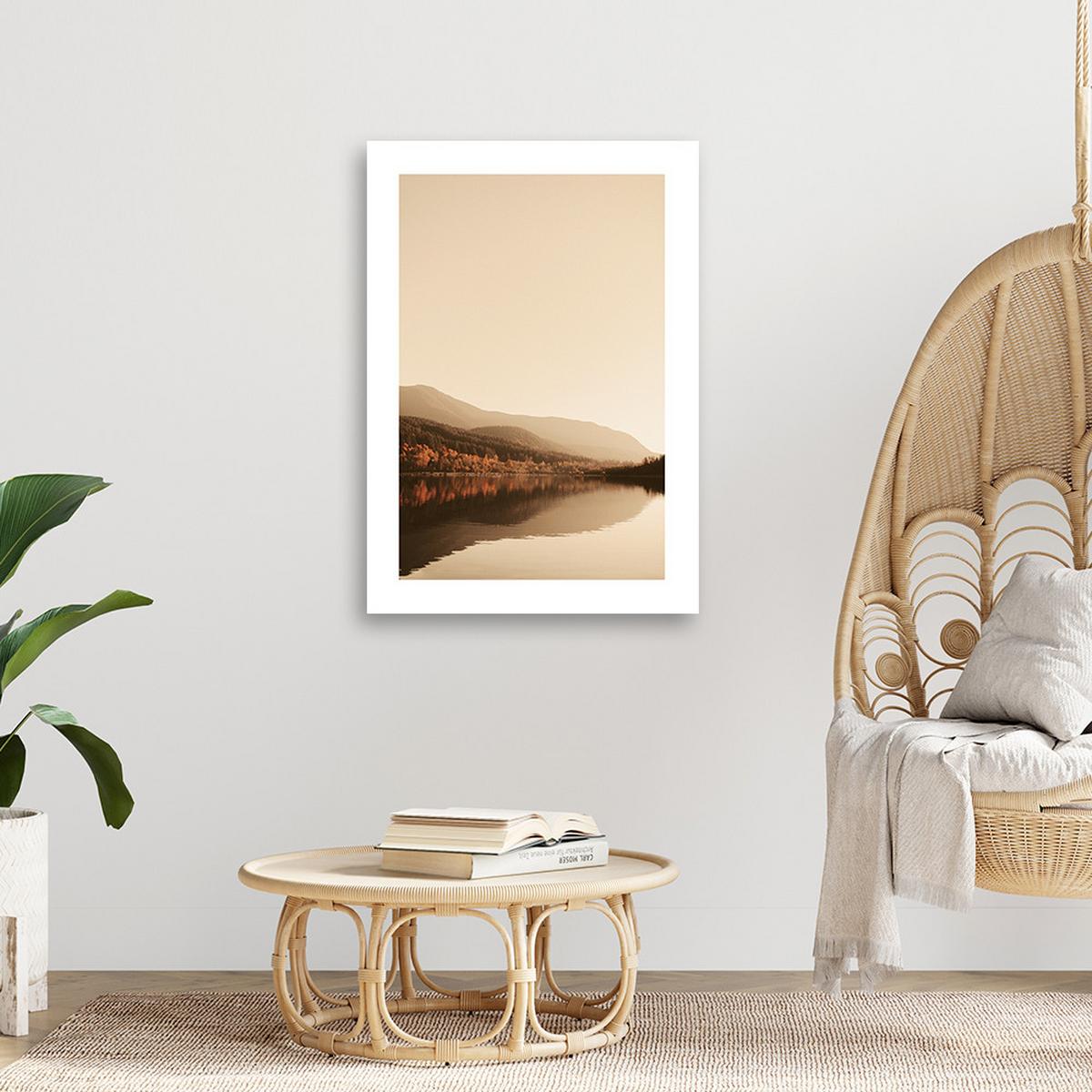 WANDBILD friedlicher see - Beige, Textil (40/60cm) - Feeby