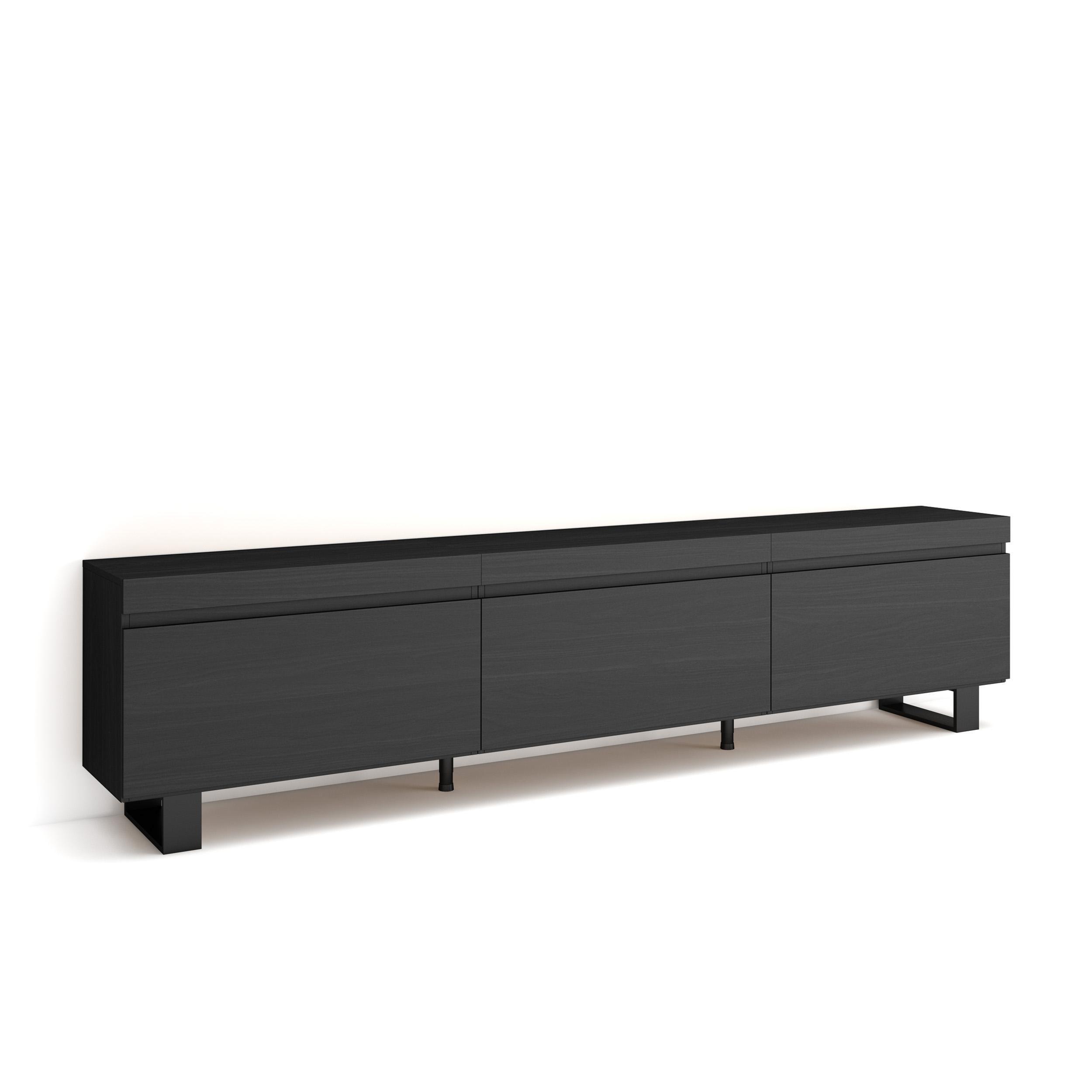 LOWBOARD, Tv-Schrank, Schwarz, 240/35/57cm - Schwarz, Holzwerkstoff (240/57/35cm) - Skraut Home