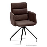 ARMLEHNSTUHL (8er-Set) Dianne 52x92x60 Schwarz/Braun - Schwarz/Braun, Kunststoff (60/92/52cm) - 58aufmkessel