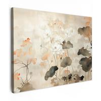 LEINWANDBILD Blumen - Japandi - Wabi sabi Wandbild 40x30 cm - Sandfarben, Textil (40/30cm) - MuchoWow