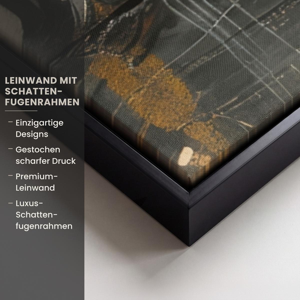 LEINWAND Bilder mit Rahmen - Baum - Graffiti - Banksy-Stil - Ballon-Mädchen - 60x90 - Blaugrau, Textil (60/90cm) - MuchoWow