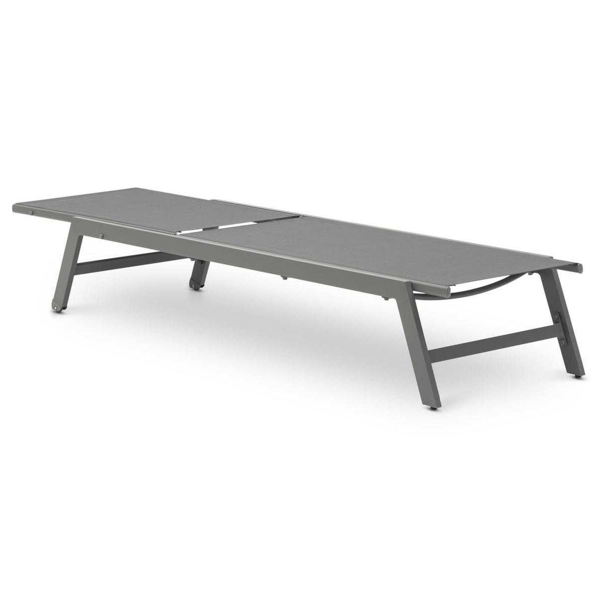 GARTENLIEGE ESPIRITU - Grau, Textil/Metall (192/31/55cm) - IDIMEX