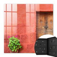 SCHLÜSSELBOX Schwarz 30x30 cm- Türöffnung nach rechts - Rote Fassade - Rot, Metall (30/30/5cm) - TULUP
