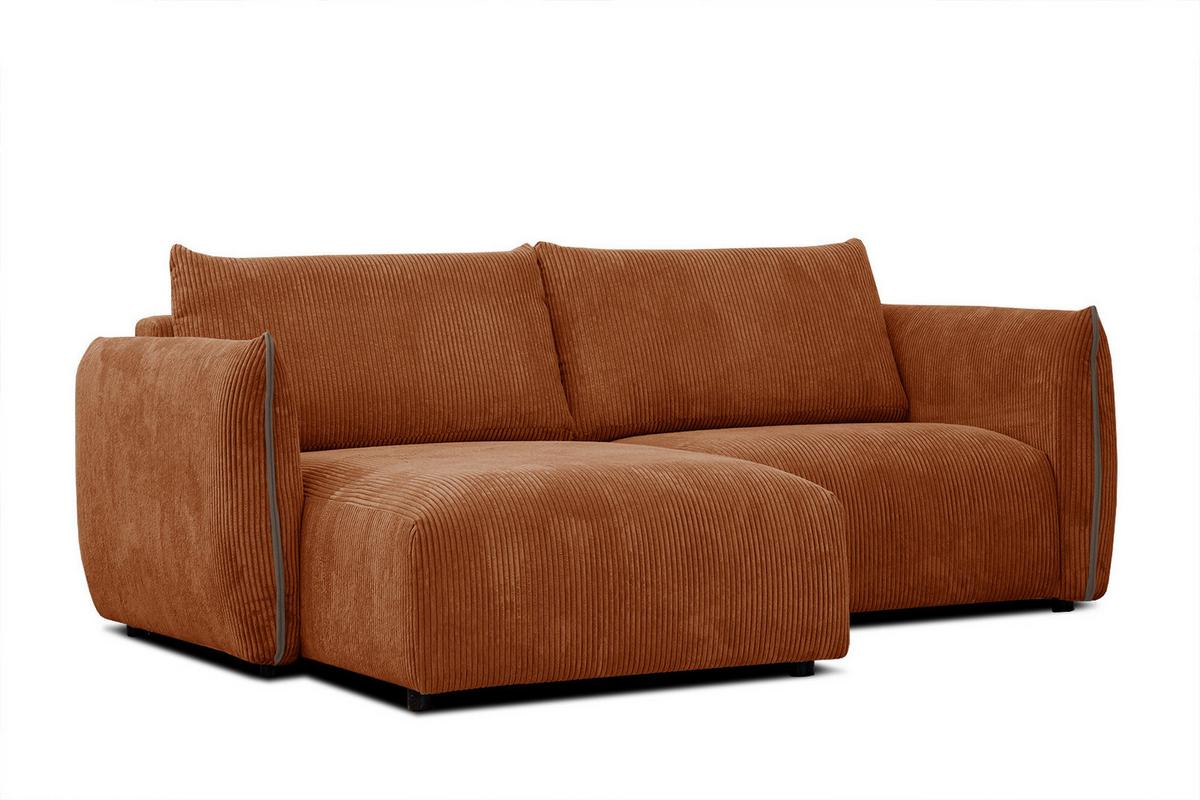 ECKSOFA TAUER 3-Sitzer, orange - Schwarz/Orange, Holzwerkstoff/Kunststoff (173/206cm) - Wozimo
