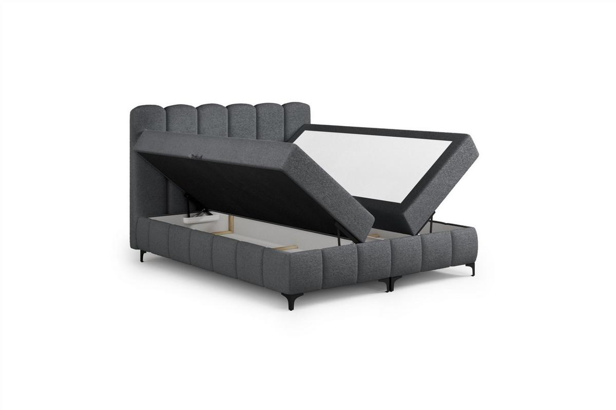 BOXBETT Isabel - Dunkelgrau, Holzwerkstoff/Textil (180/200cm) - Fun Möbel