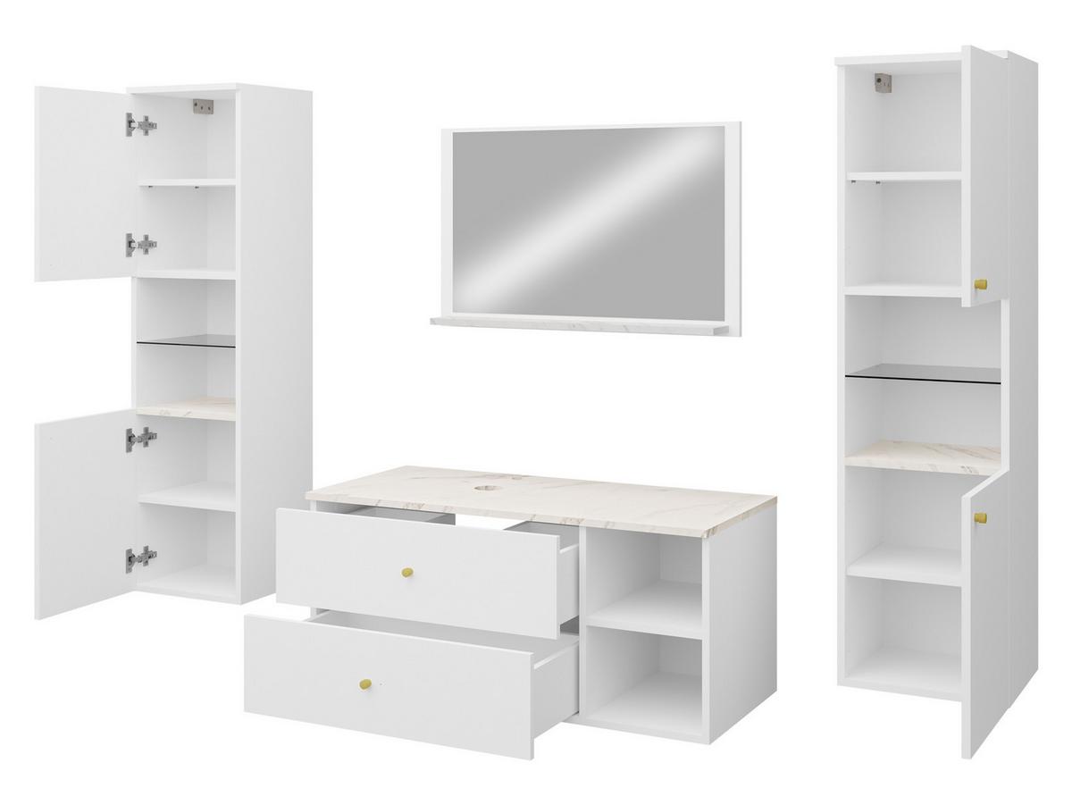 BADMÖBEL-SET Kertos III - Goldfarben/Braun, Holzwerkstoff/Metall (100/57/45cm) - MIRJAN24