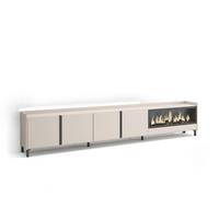 LOWBOARD, Beige, 315/35/61cm, Kamin mit Feuereffekt XXL - Beige, Holzwerkstoff (315/61/35cm) - Skraut Home