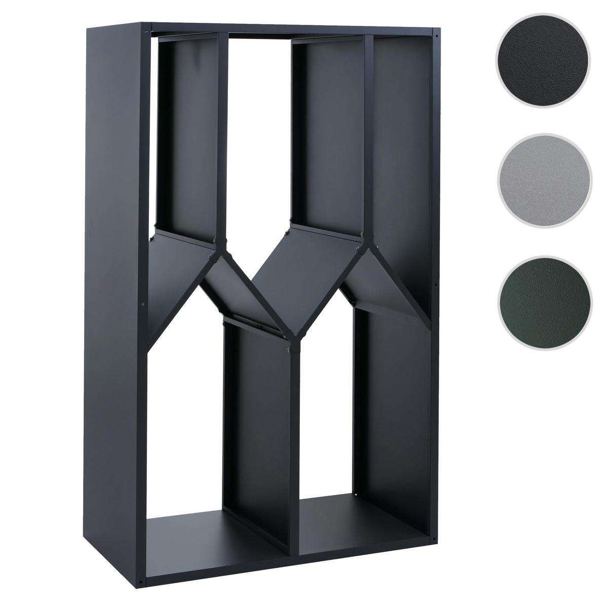 BRENNHOLZLAGER Anthrazit - Anthrazit, Metall (95/160/50cm) - MCW