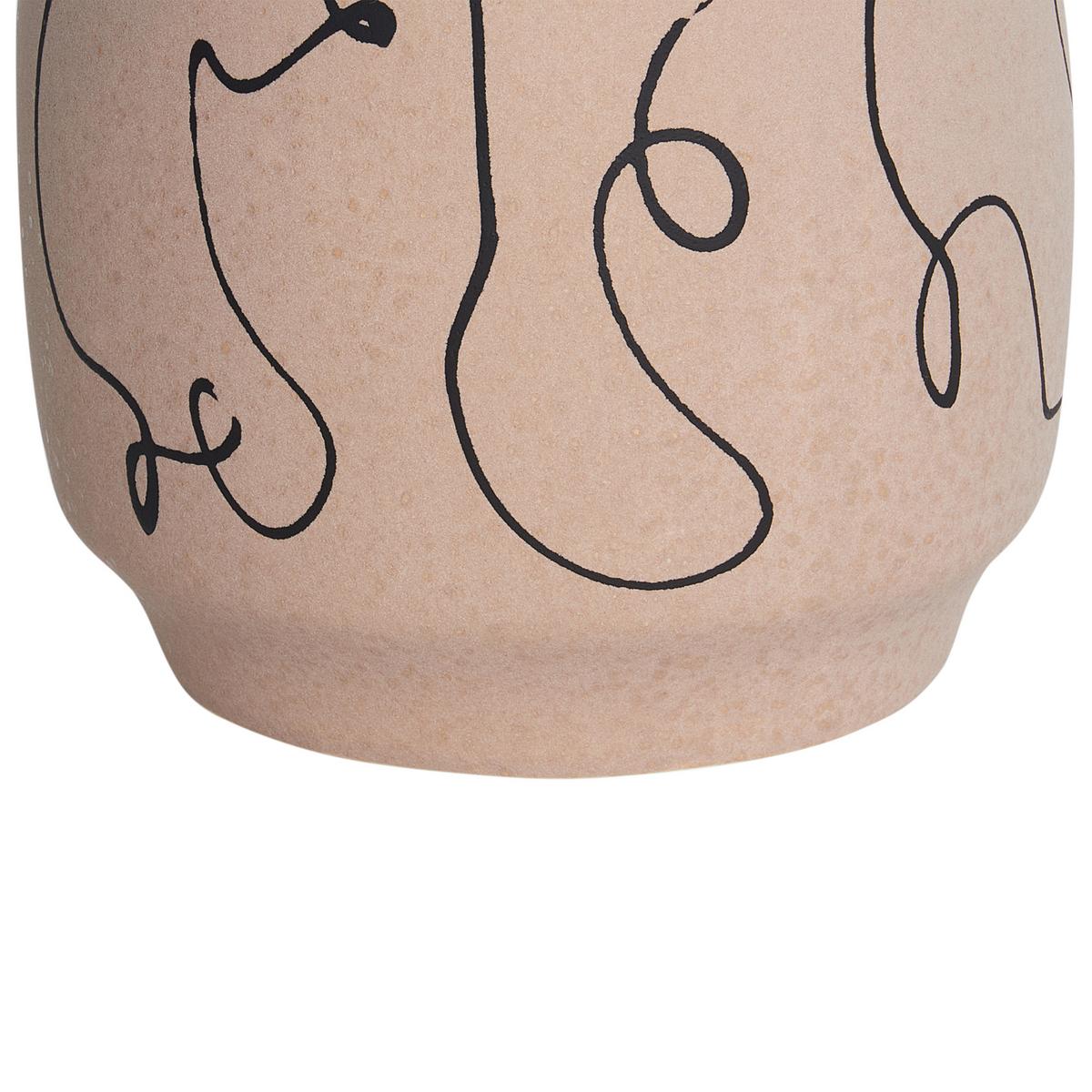 BLUMENVASE Steinzeug beige Skate - Beige, Keramik (20cm) - Beliani