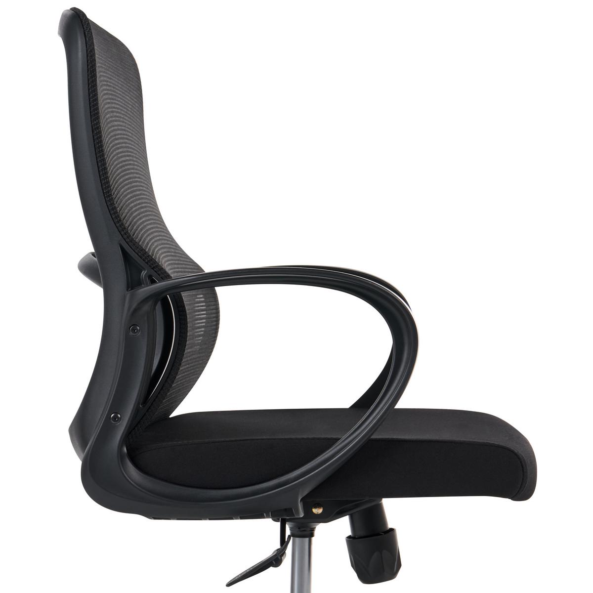 BÜROSTUHL Schwarz Senta - Schwarz, Textil (60/97/65cm) - Beliani