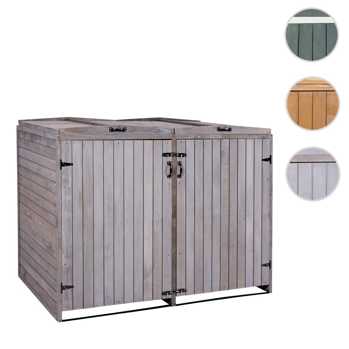 2ER-/4ER-MÜLLTONNENVERKLEIDUNG Anthrazit, Grau - Anthrazit/Grau, Holz (158/126/98cm) - MCW