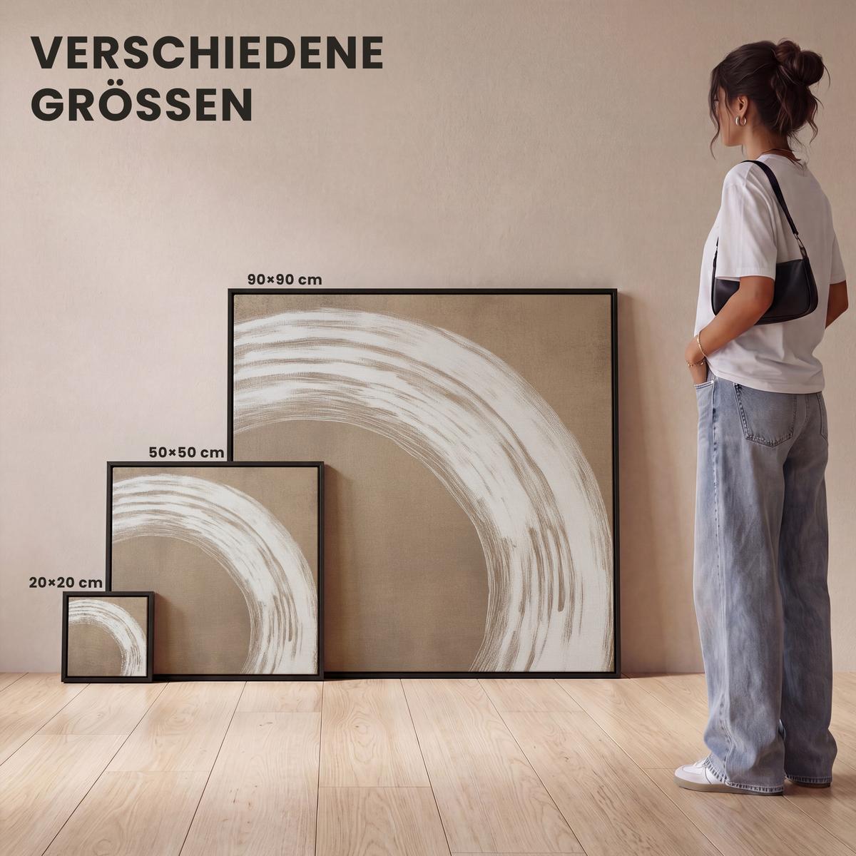 LEINWAND Bilder mit Rahmen - Farbe - Braun - Japandi - 50x50 - Kupferfarben, Textil (50/50cm) - MuchoWow