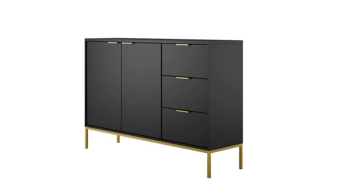 KOMMODE Austin 40/100,4/150 - Goldfarben/Schwarz, Holzwerkstoff (40/100/150cm) - RAUMHIRSCH FURNITURE
