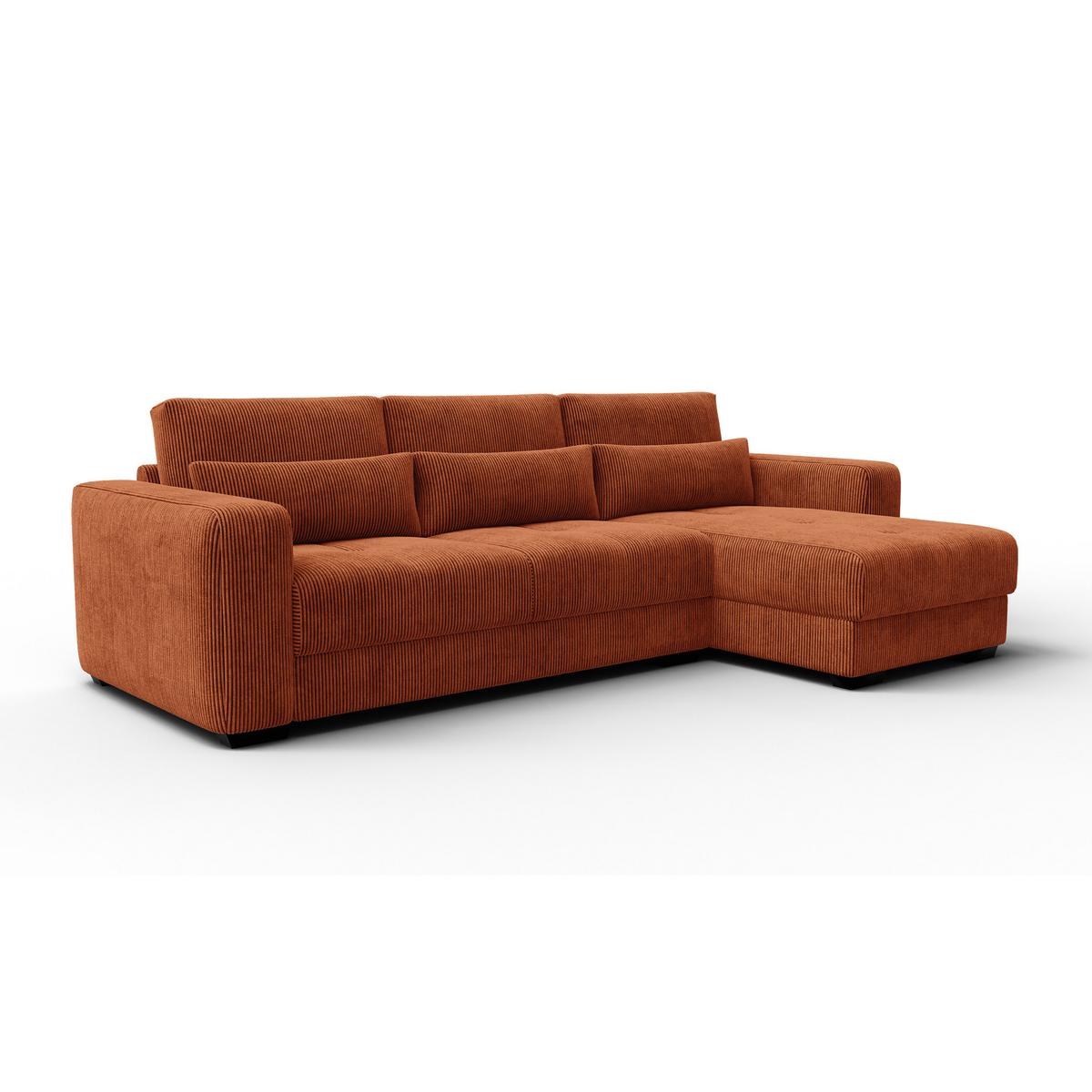 ECKSOFA OLI 4-Sitzer rechts, orange - Orange, Holz/Textil (295/172cm) - Wozimo