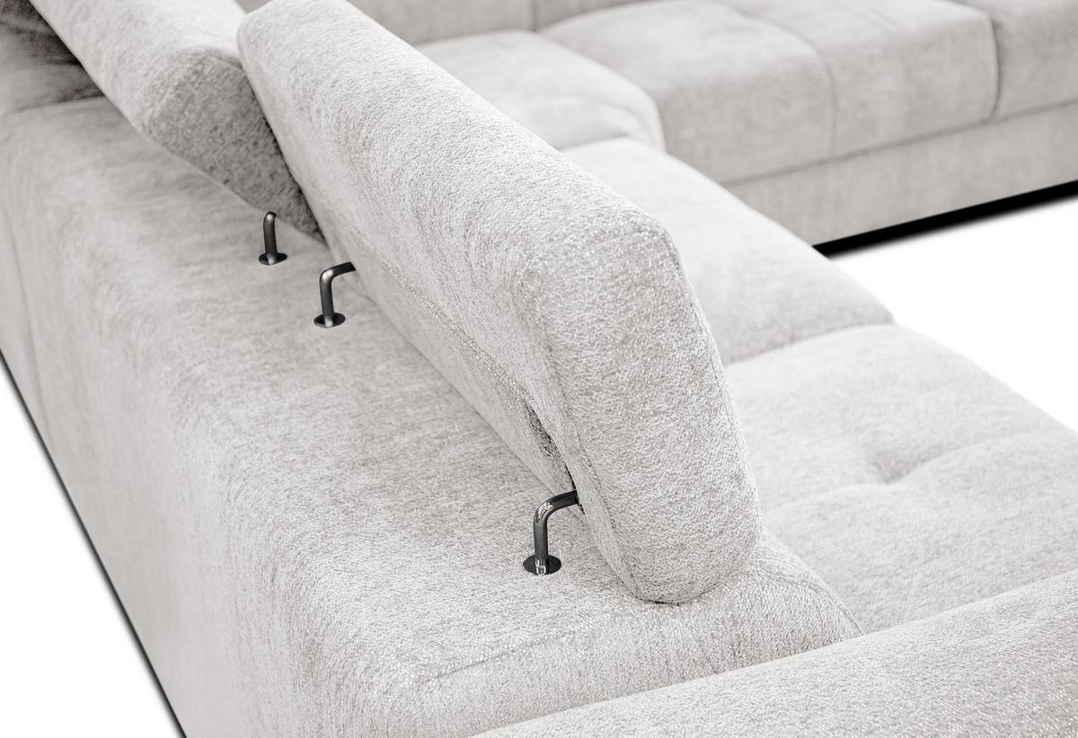 ECKSOFA CALVERA 5-Sitzer, weiß - Weiß, Holzwerkstoff/Textil (298/239cm) - Wozimo