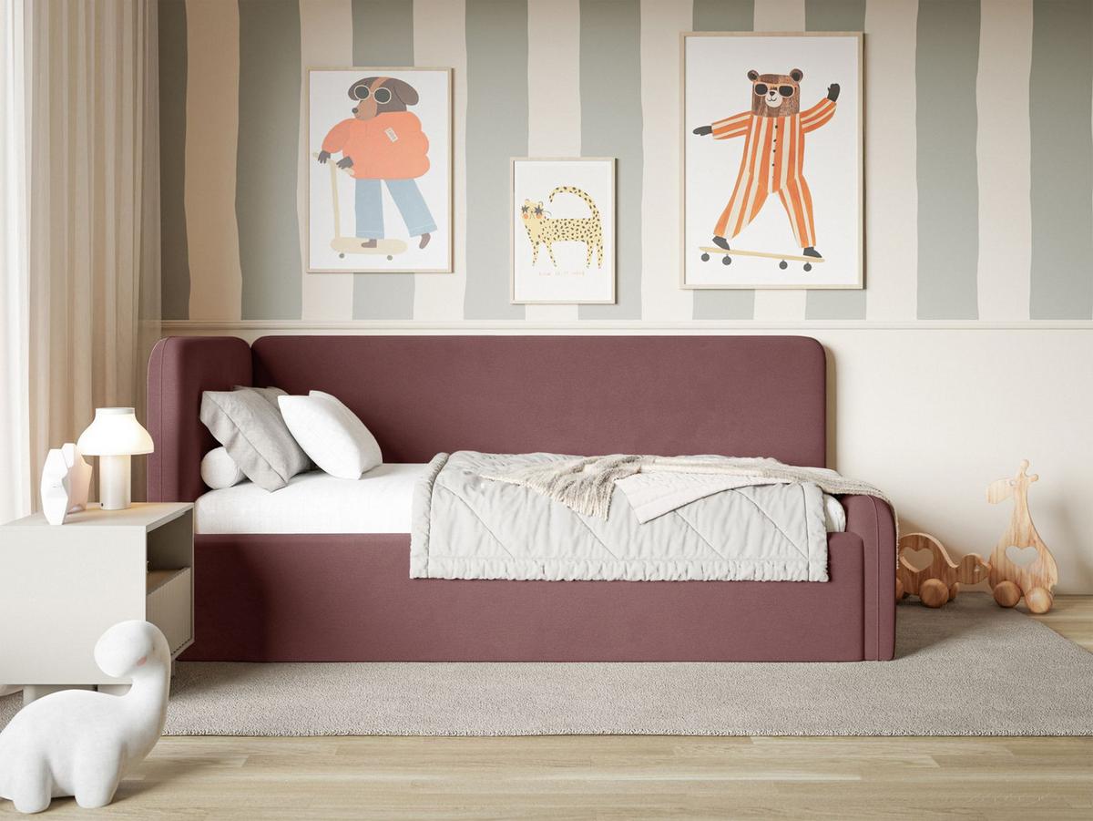 JUGENDBETT Fanko Samt Rosa 90x200 cm - Pink/Schwarz, Kunststoff/Textil (90/200cm) - Selsey