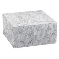 COUCHTISCH Weiß Hochglanz Marmor-Optik 60x30x60cm Quadratisch - Hellgrau/Weiß, Holzwerkstoff (60/60/30cm) - KADIMA DESIGN