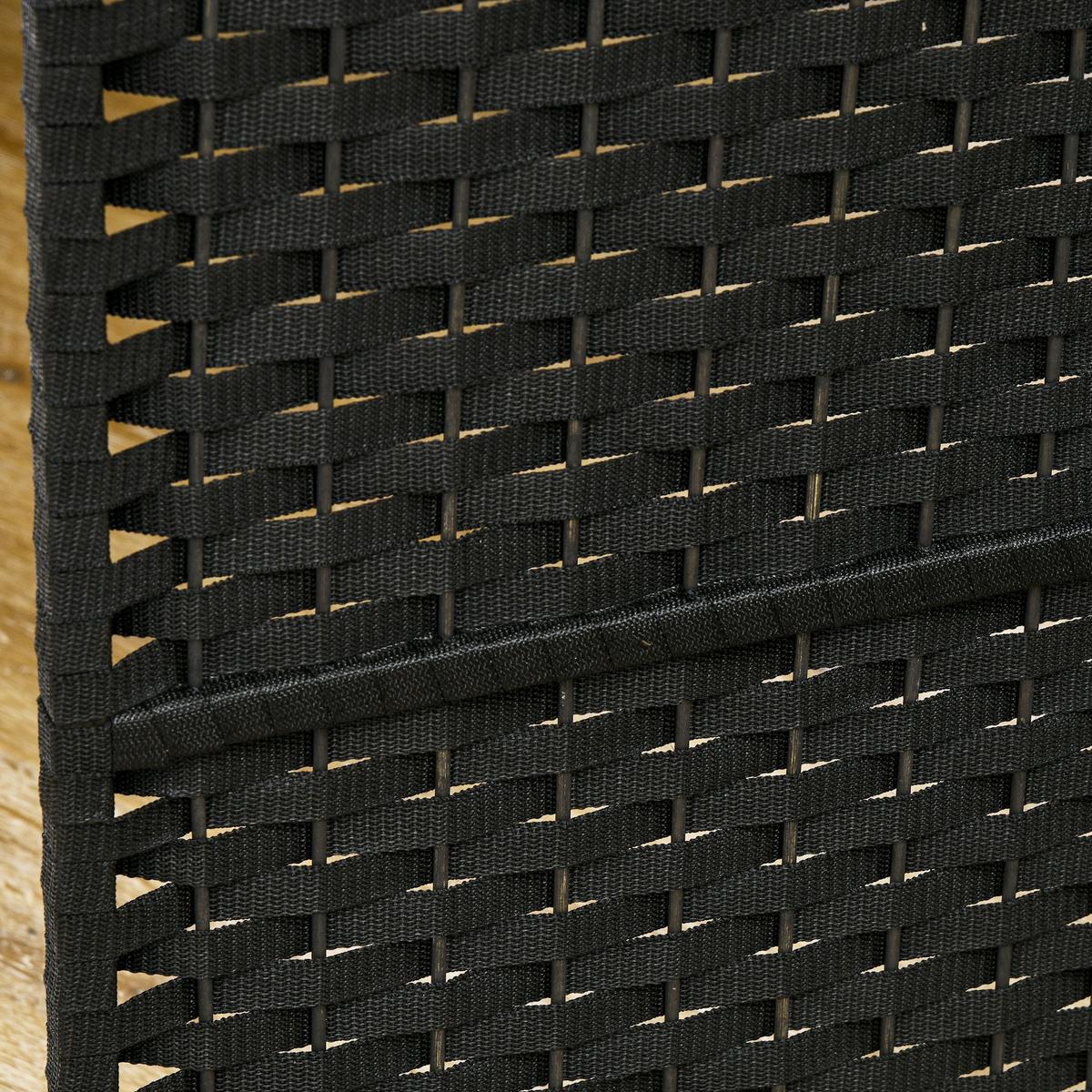 PARAVENT 6-teilig 240 x 170 cm Raumteiler Trennwand aus Kiefernholz Schwarz - Schwarz, Kunststoff (1.6/170/240cm) - HOMCOM