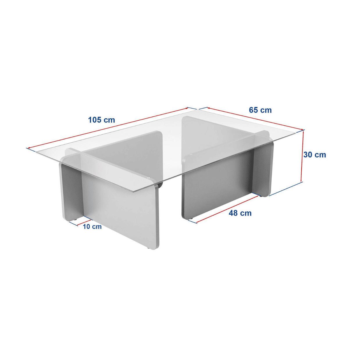 COUCHTISCH mit Tischplatte aus gehärtetem Glas 105/65/30 cm - Eichefarben, Holzwerkstoff (110/65/30cm) - Calicosy