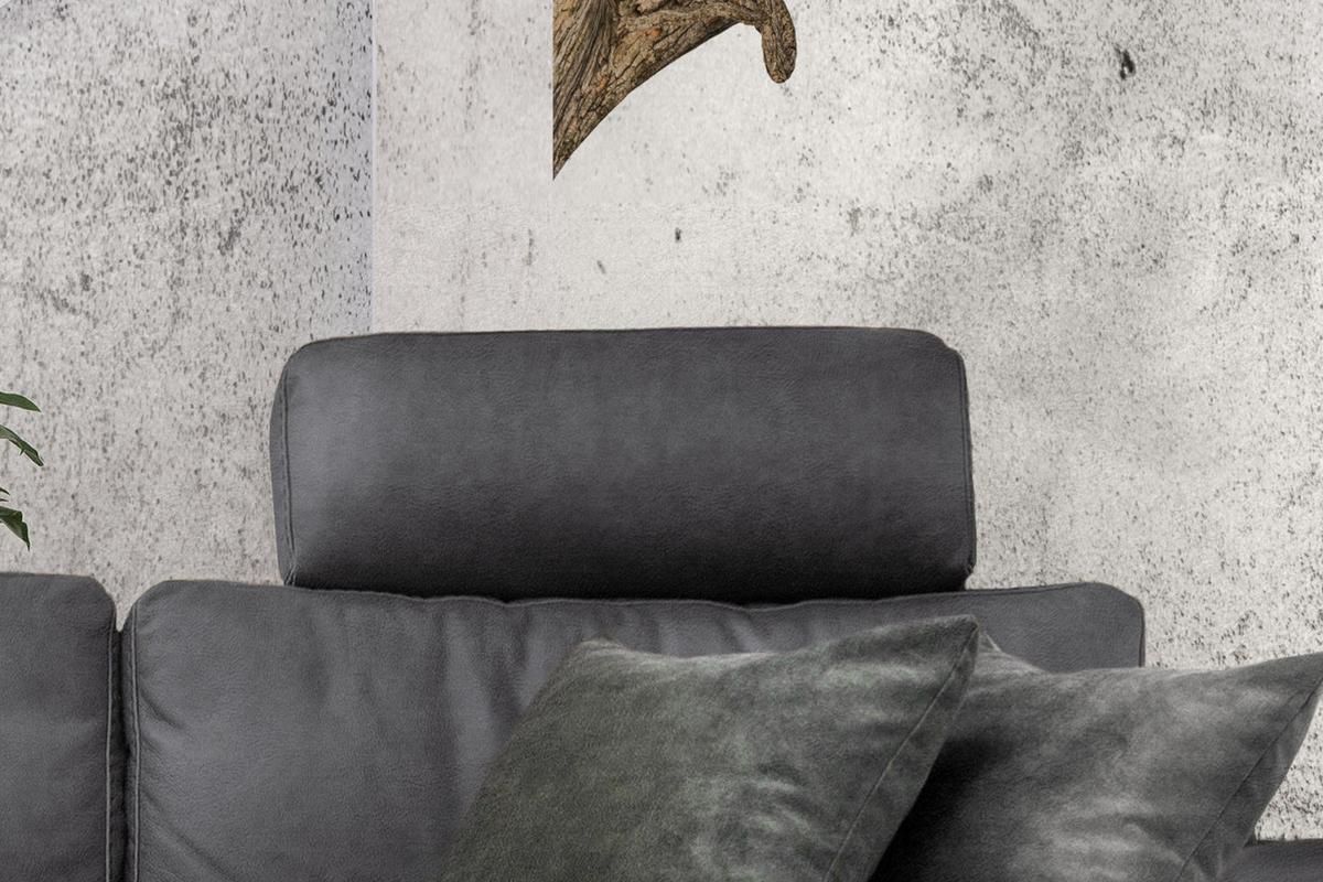 ECKSOFA XL MOTORISCHER RELAXFUNKTION LOLA Grau Webstoff Relaxfunktion - Schwarz/Grau, Textil (304/178cm) - KAWOLA
