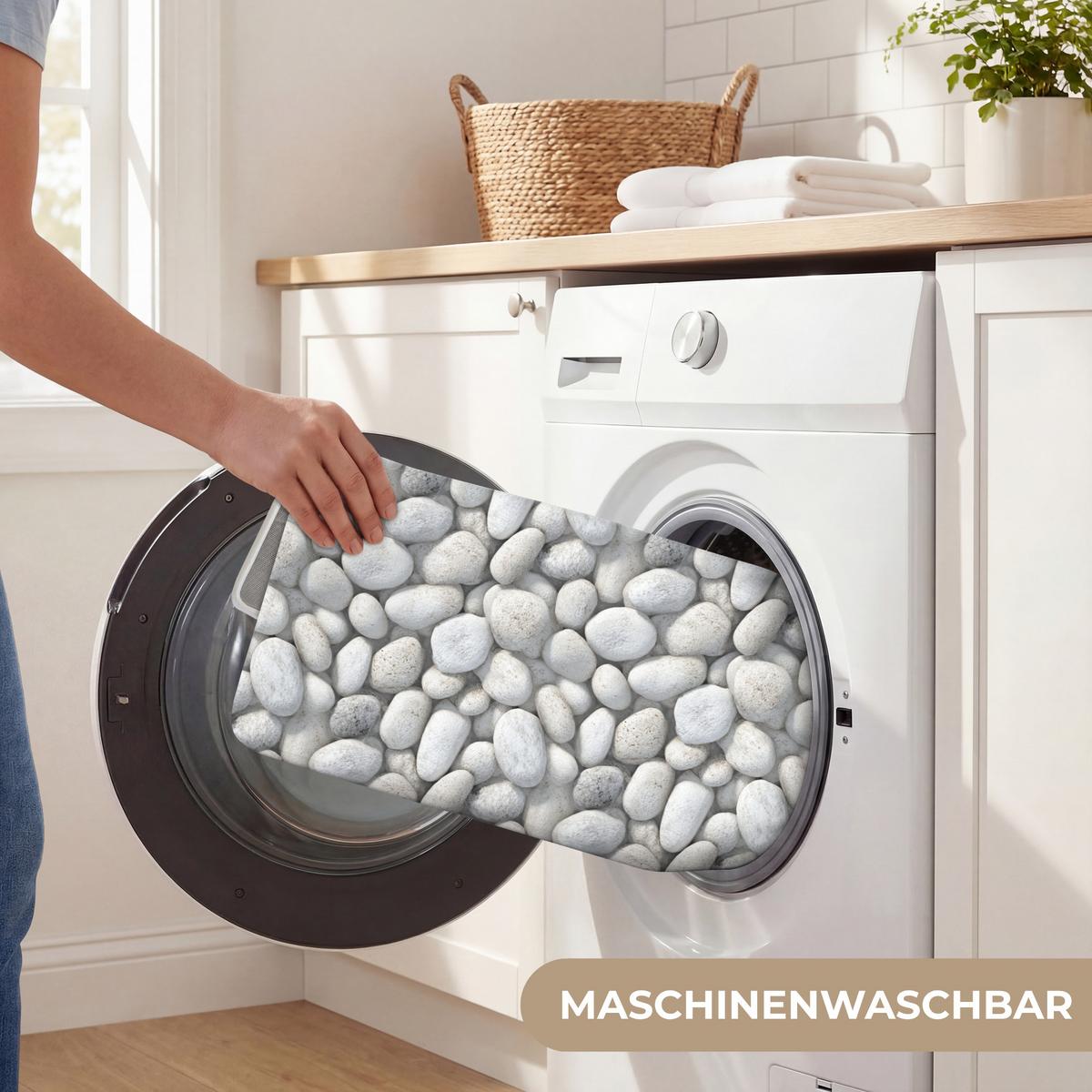 WC-VORLEGER Steine - Grau - Oval WC Teppich 40x60 cm - Hellgrau, Textil (40/1cm) - OnlyWow