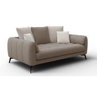 SOFA CALME 2,5-Sitzer, beige und écru - Beige/Schwarz, Holz/Textil (199/92/108cm) - Wozimo