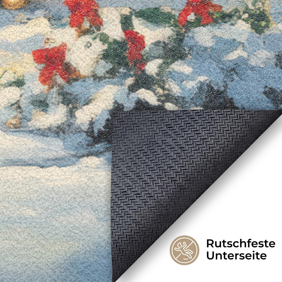 FUSSMATTE Weihnachten - Weihnachtsbaum - Winter - Zuhause - Schnee Schmutzfänger 180x120 cm - Multicolor, Kunststoff (180/0.4cm) - MuchoWow
