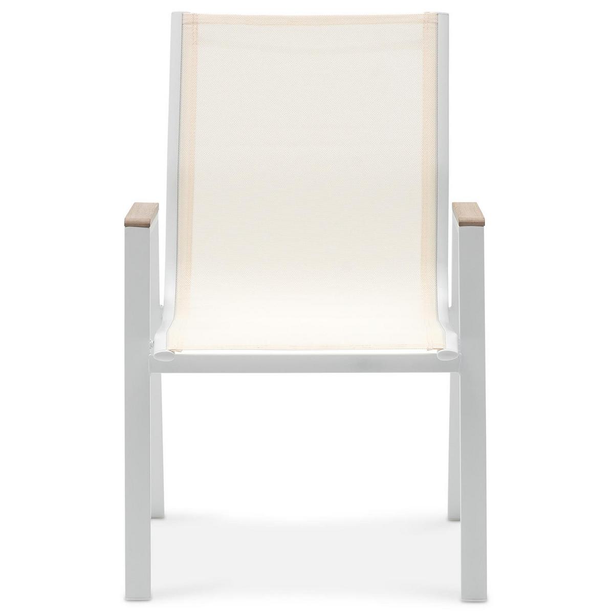 GARTENSTÜHLE MONDELLO 6er-Set beige, weiß - Beige, Textil (47/90/42cm) - IDIMEX