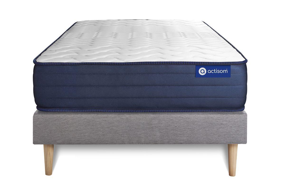 BETT Actiflex life Taschenfederkern und Memory-Schaum 80 x 200 cm h4 - Kit Bettgestell Grau - Beige/Grau, Karton/Holz (80/200cm) - ACTISOM