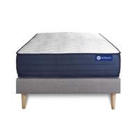 BETT Actiflex life Taschenfederkern und Memory-Schaum 80 x 200 cm h4 - Kit Bettgestell Grau - Beige/Grau, Karton/Holz (80/200cm) - ACTISOM