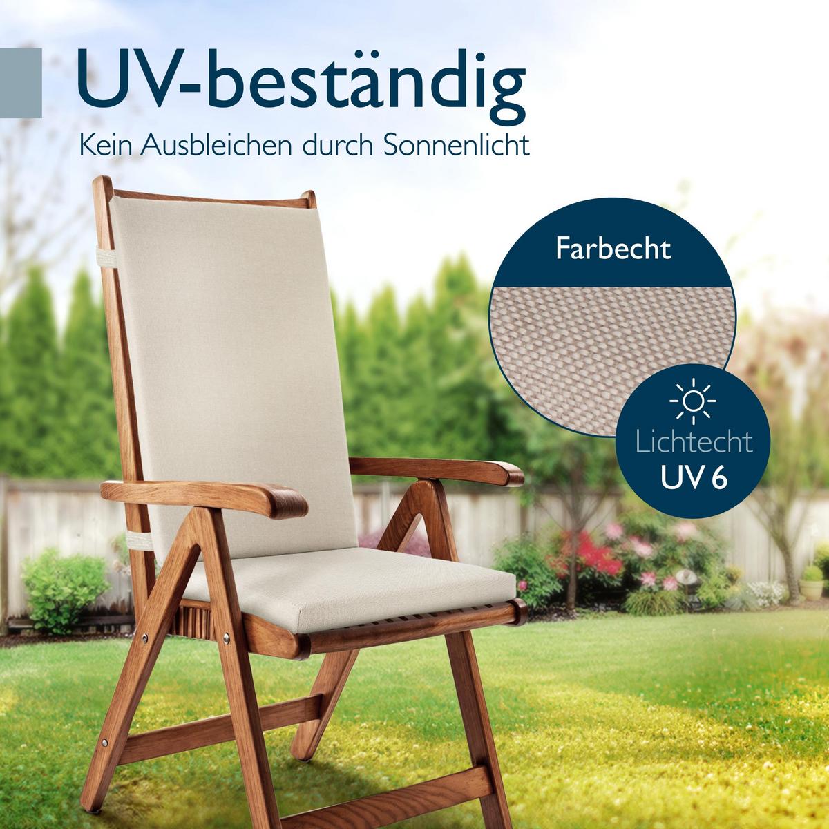HOCHLEHNERAUFLAGE QD-HL 122/48/5,5cm Beige - Beige, Textil (48/5/122cm) - Beautissu 