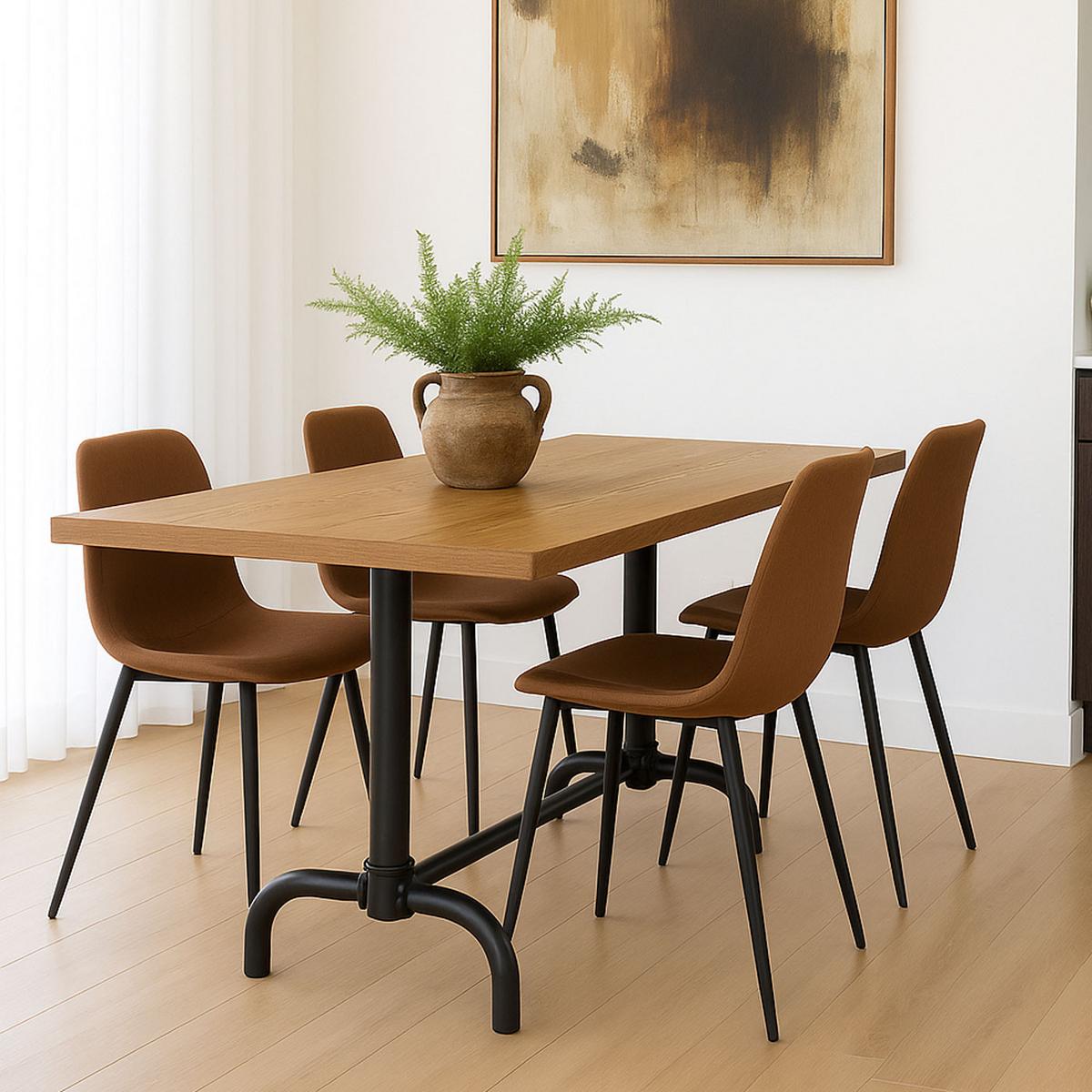 ESSZIMMERTISCH eckig Beige, Schwarz - Beige/Schwarz, Holz (80/140/74cm) - MCW