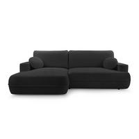 ECKCOUCH L Form Peoni Schwarz 267/168/87 cm mit Schlaffunktion L - Schwarz, Kunststoff/Textil (168/267cm) - AX Living