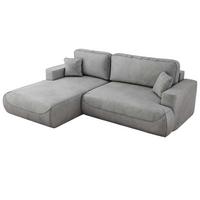 ECKSOFA OVO L Hellgrau Velvet - Links Seite - Hellgrau/Schwarz, Kunststoff/Textil (271/195cm) - MKS