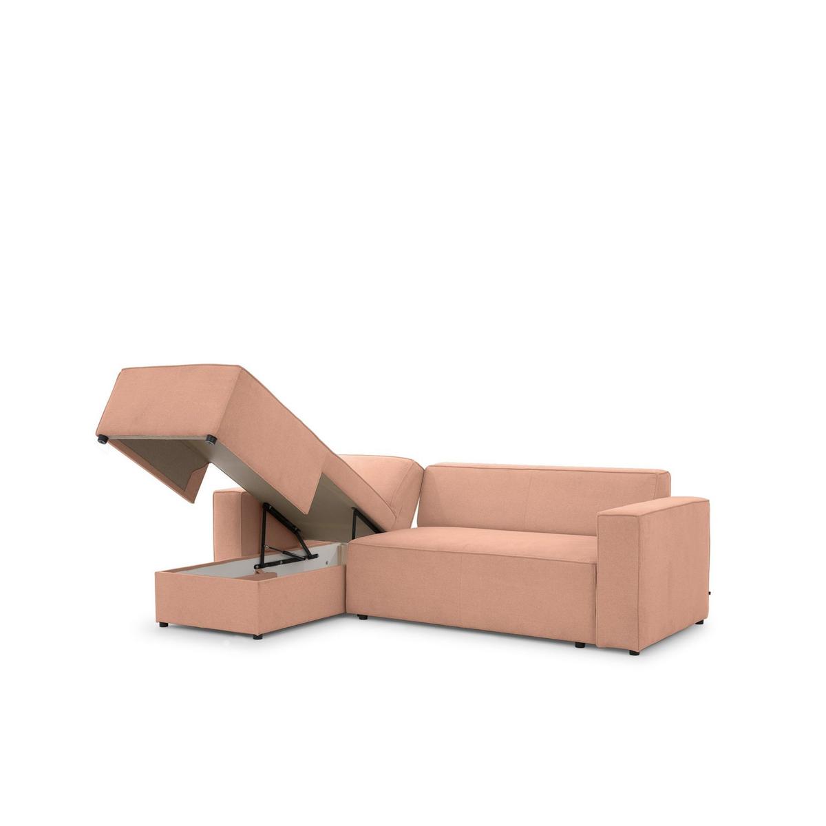 ECKSOFA Schlafsofa Waldo In Stoff Poso - Rosa, Holzwerkstoff/Textil (260/173cm) - Fun Möbel