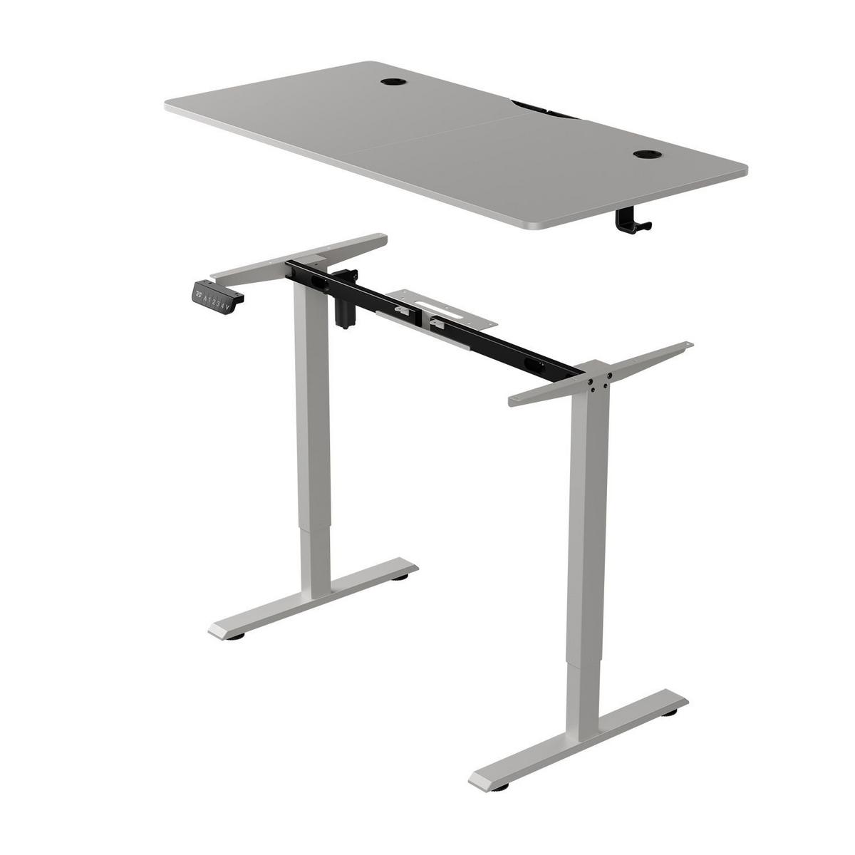 SCHREIBTISCH Office Stand weiß 120x60 cm höhenverstellbar - Weiß, Holz (60/120/117cm) - Juskys