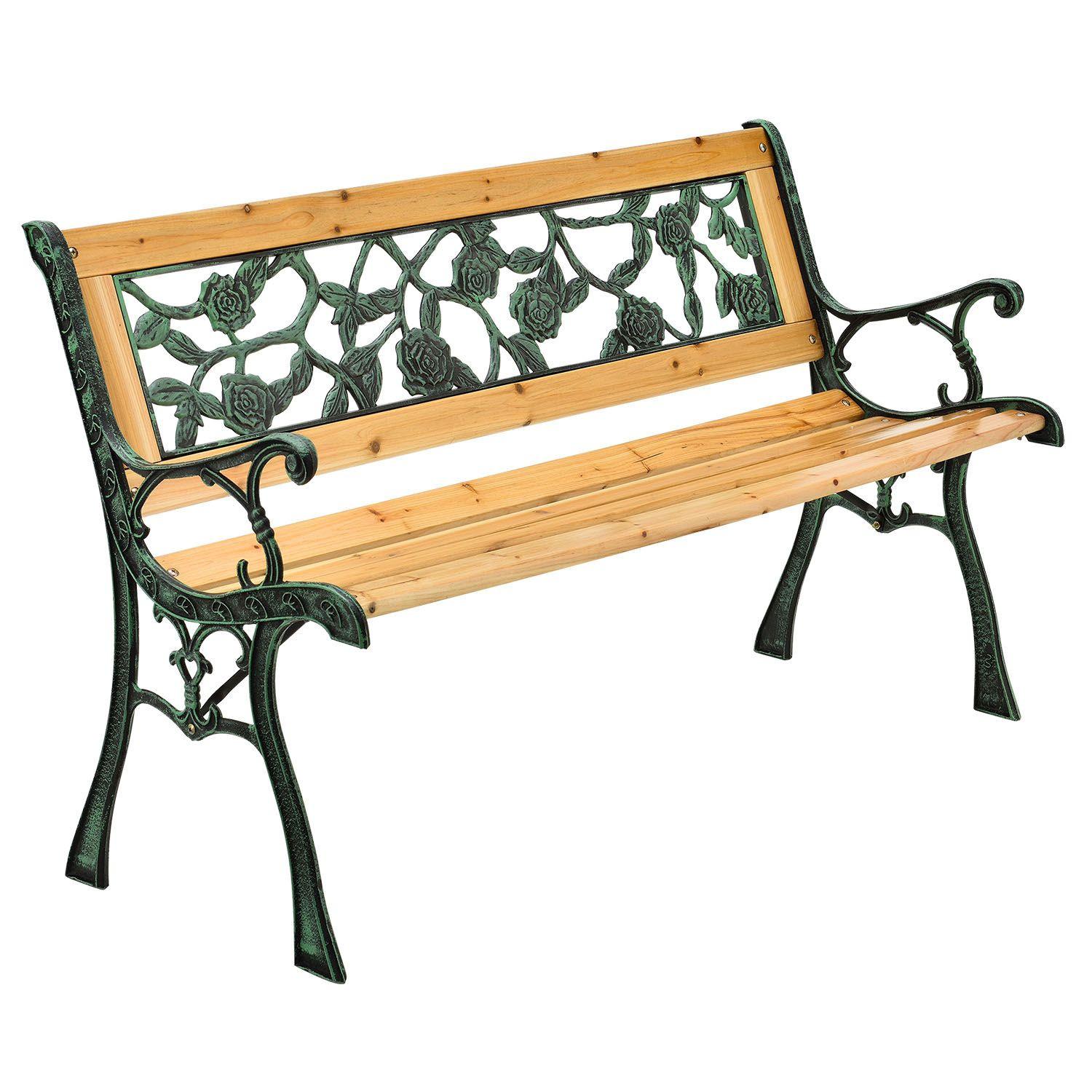 GARTENBANK Venezia 2-Sitzer - Braun, Holz (122/73/54cm) - Juskys