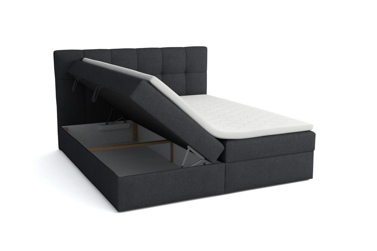 BOXBETT Arturo In Soro - Schwarz, Holzwerkstoff/Textil (160/200cm) - Fun Möbel