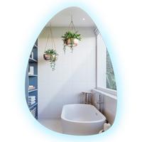 LED SPIEGEL 50x70 cm asymmetrisch 6000K - Blau, Glas (50/70/0.4cm) - TULUP