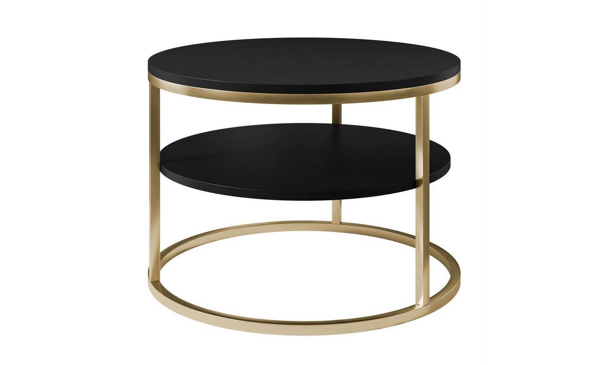 COUCHTISCH CIRI SLIM MAT Ø60/41 cm gebürstetes Gold / schwarz matt - Goldfarben/Schwarz, Holzwerkstoff/Metall (60/60/41cm) - Lookway
