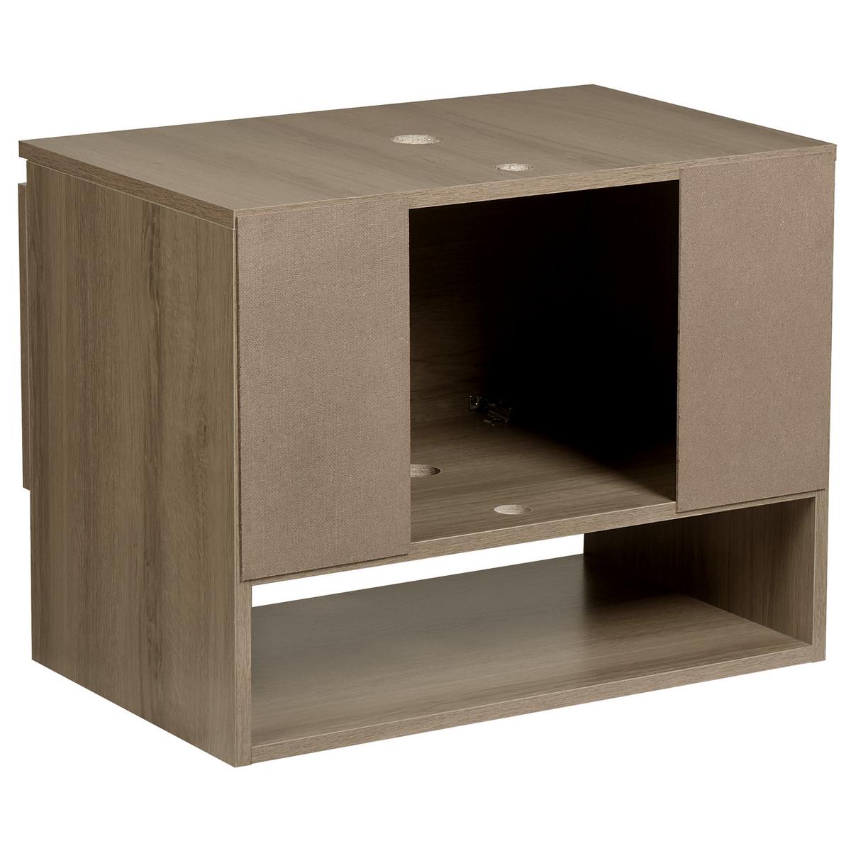 WASCHBECKENUNTERSCHRANK wandmontiertk 60 cm Hellbraun Natal - Hellbraun, Holzwerkstoff (60/47/39cm) - Beliani