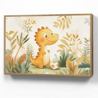 NACHTTISCHLAMPE MIT AKKU Dino - Fußball - Orange 100x70 cm - Beige, Holzwerkstoff (8/100/70cm) - OnlyWow