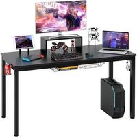 COMPUTERTISCH Schwarz - Schwarz, Holzwerkstoff (60/155/90cm) - COSTWAY